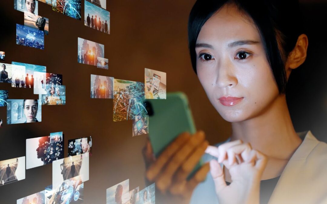 Zen 9 Marketing video marketing and ads woman looking at her phone and watching videos