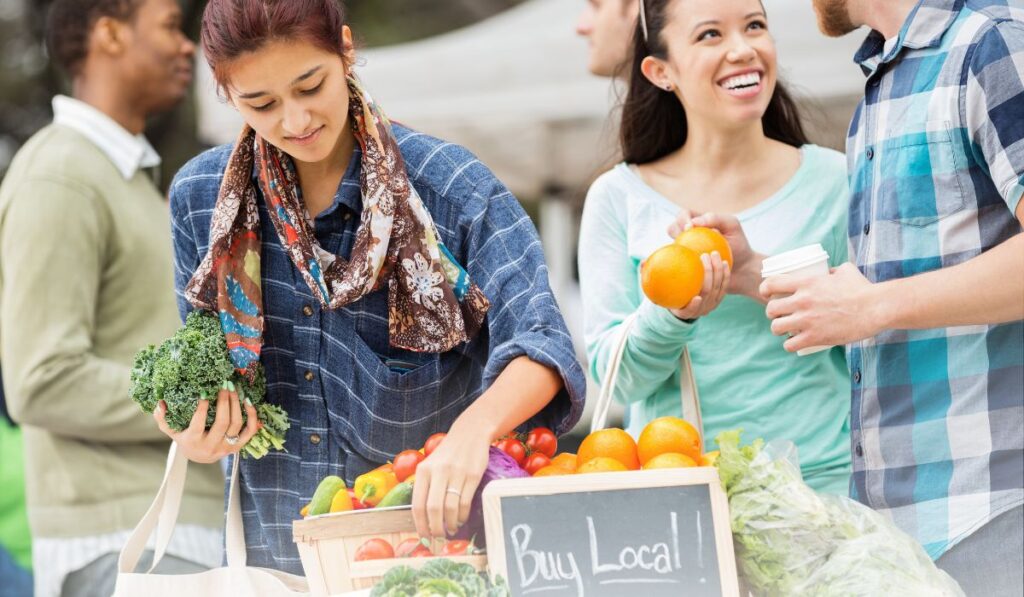 Zen 9 Marketing Local Marketing Agency people buying local products at a market