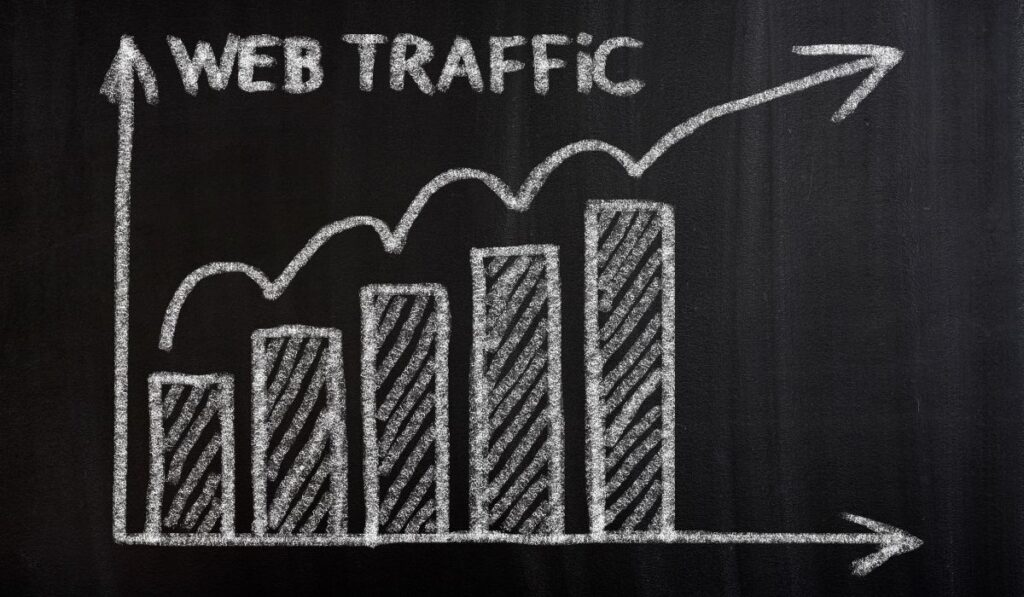 Canva-Zen 9 Marketing chalk drawing of a graph for increasing website traffic